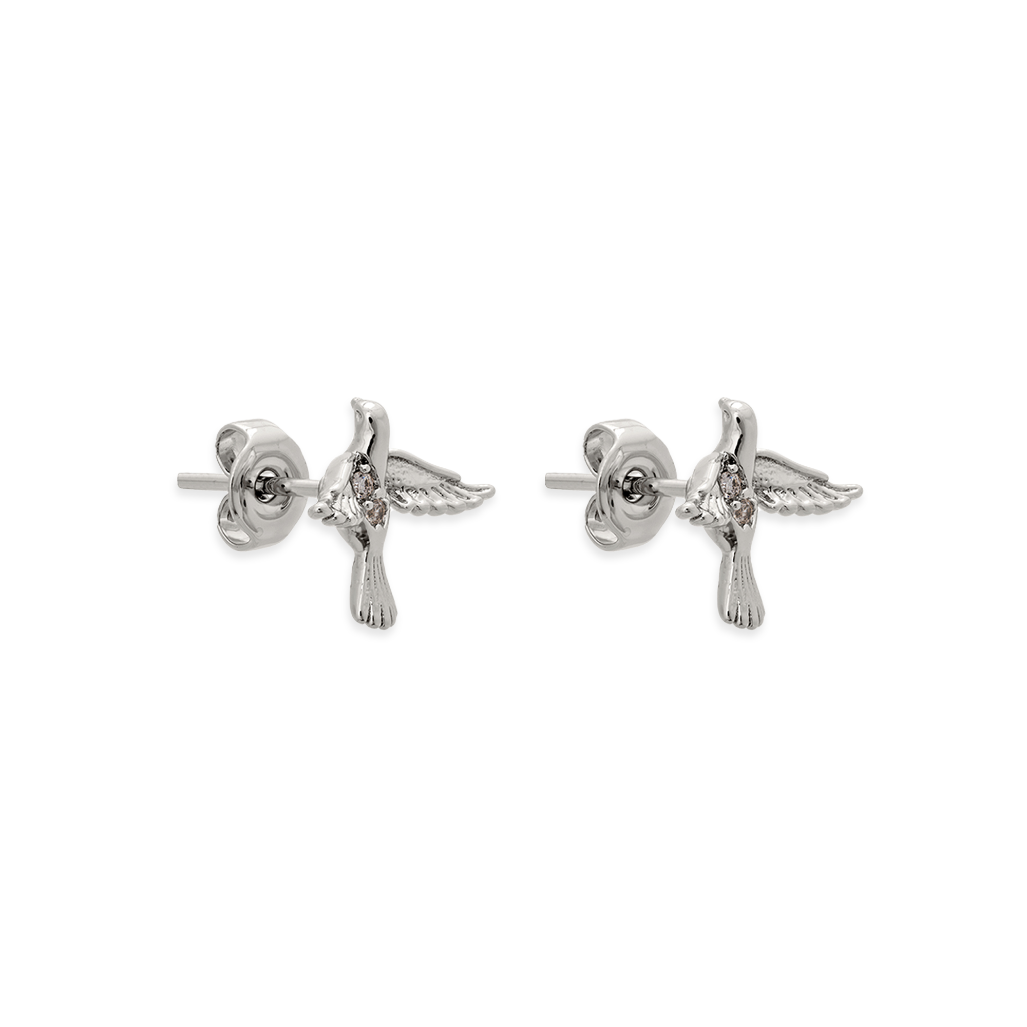 örhängen fåglar i silver med nål